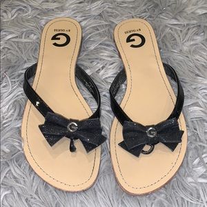 G by Guess black sandals with bow